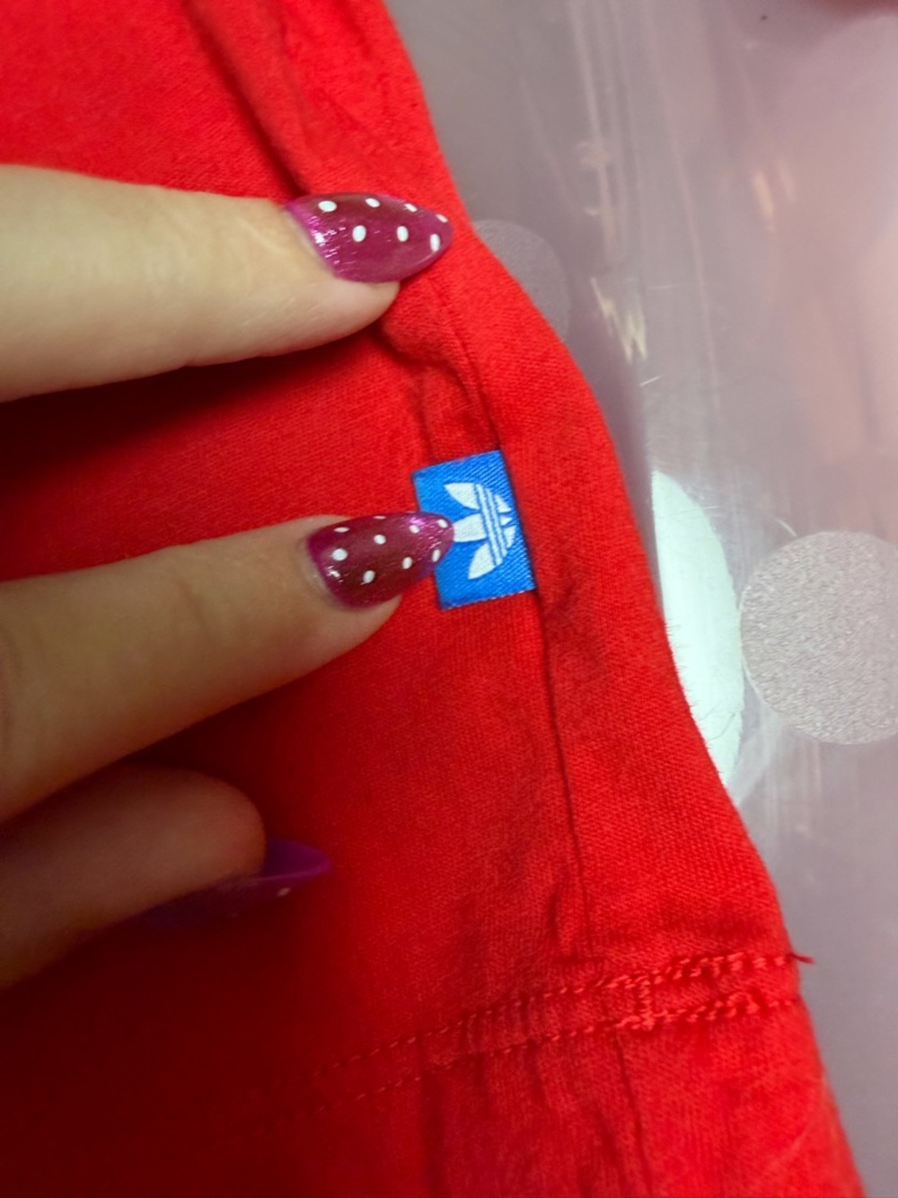 adidas Red Tank with Blue Trefoil Tag - Picture 2 of 5